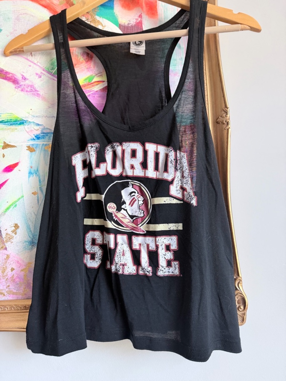 Florida State Tank Top with Seminole Logo - Black